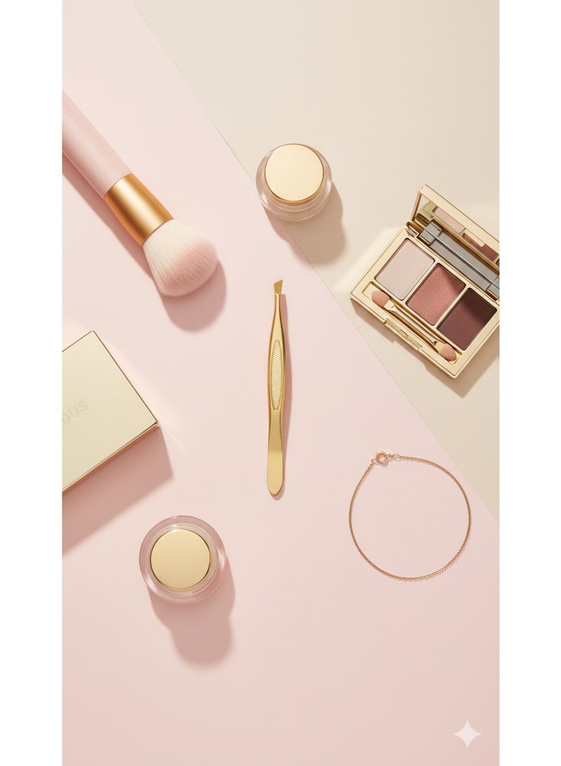 Professional Gold Tweezers with Precision Slanted Tip – High Accuracy Eyebrow Tweezers for Hair Removal from Root – Gold Plated Stainless Steel Beauty Tweezers – Non Slip Grip – Perfect Tip Alignment – Premium Personal Care Grooming Tool for Eyebrows, Face and Fine Hair - Image 4